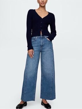 Gap Wide Leg High-Rise Ankle Stride Women’s Jeans - Medium Blue